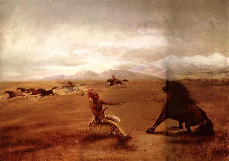 George Catlin Catching wild horses Spain oil painting art